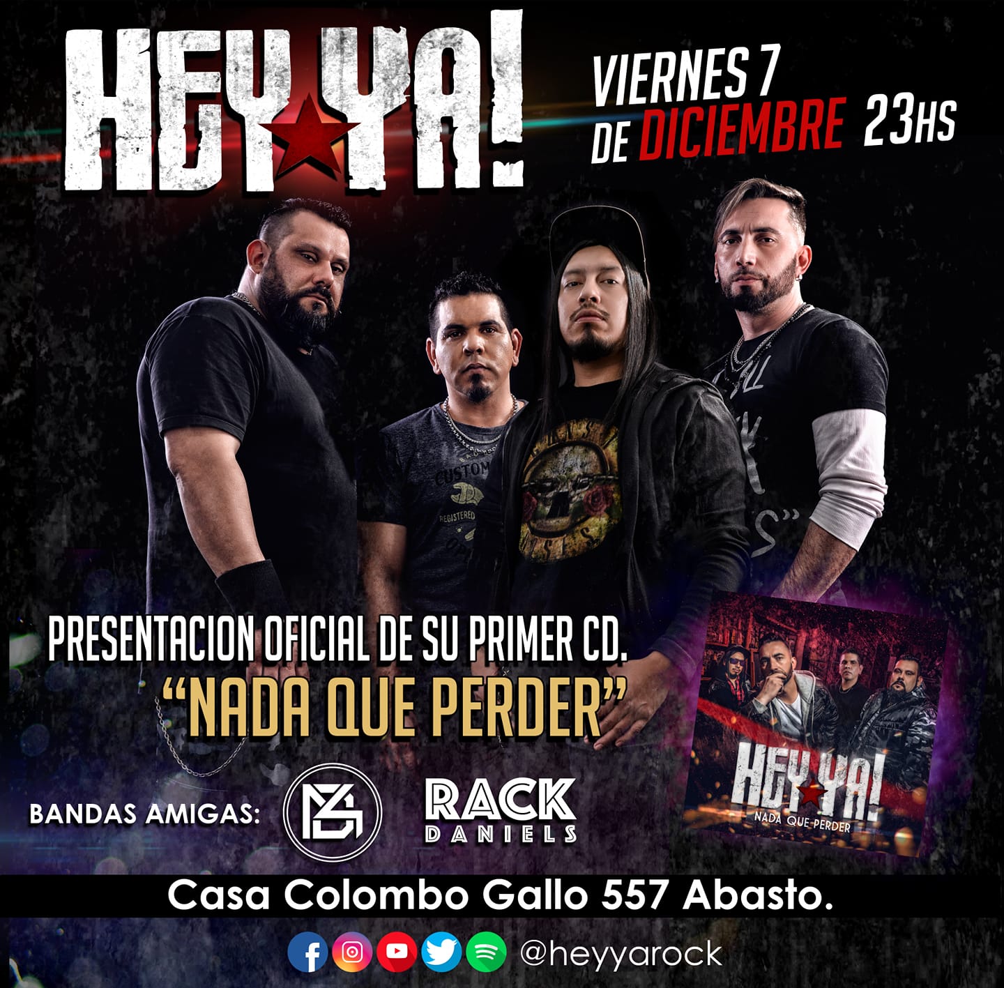 HEY YA presenta su primer disco «Nada que perder»