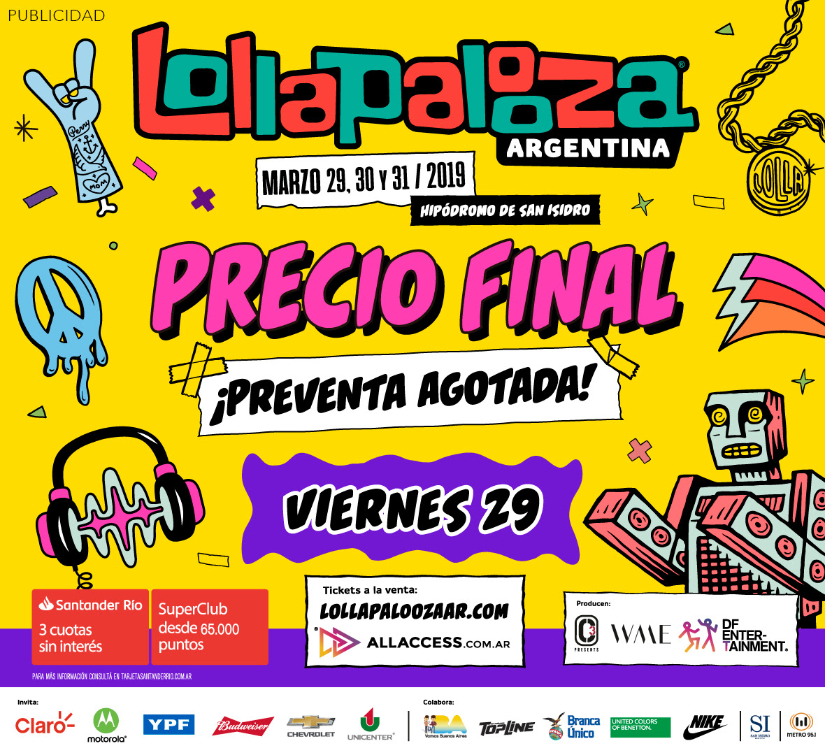 ¡Últimos tickets de Preventa para el viernes 29 de marzo!