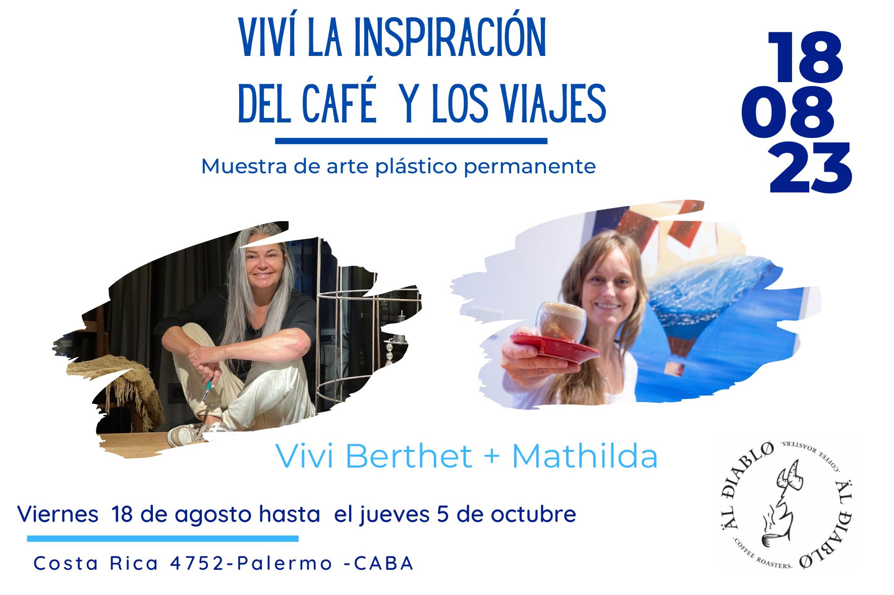 Viví la inspiración del café y los viajes con las artistas plásticas Vivi Berthet + Mathilda