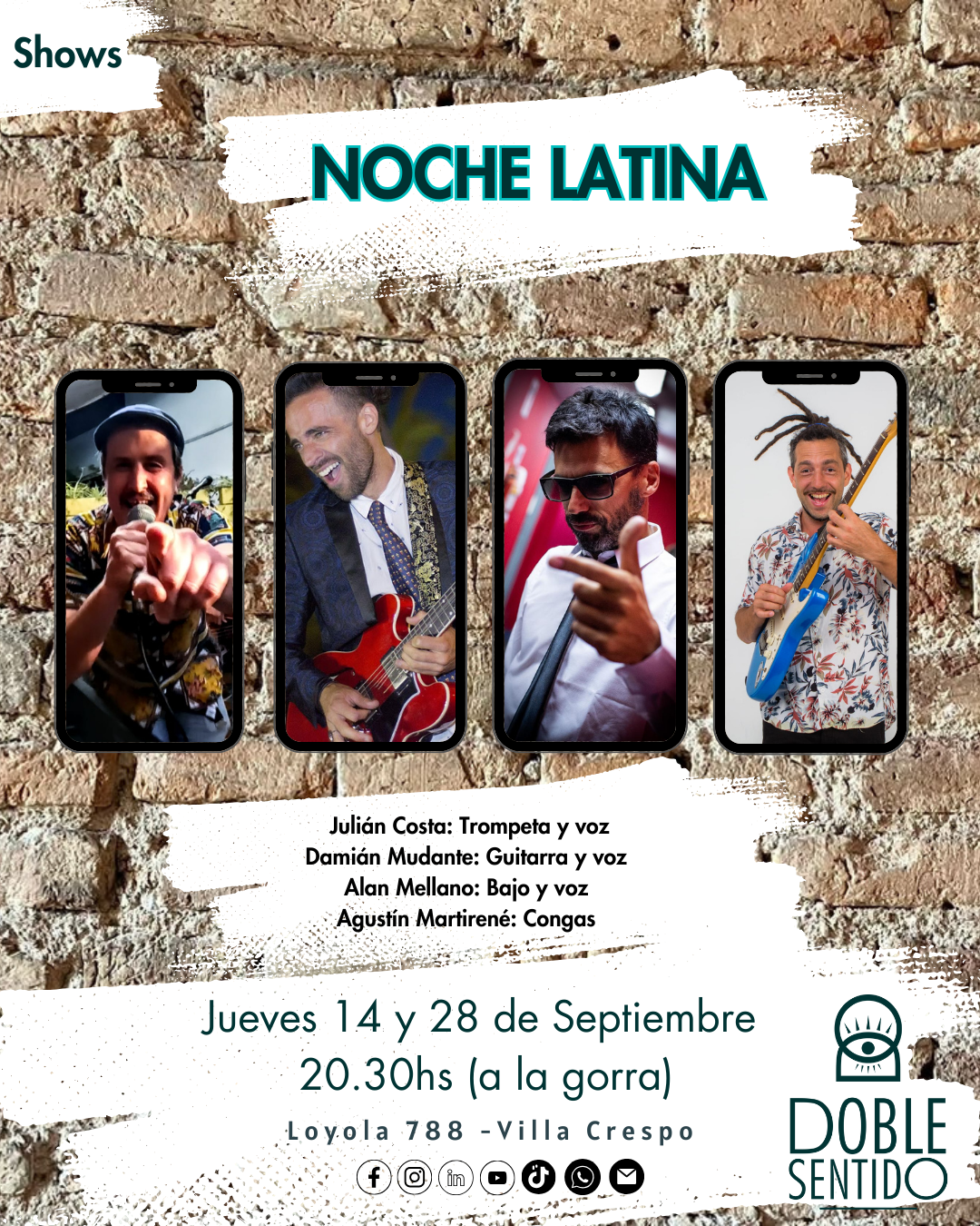 El jueves 14 y 28 de septiembre son de Noches Latinas